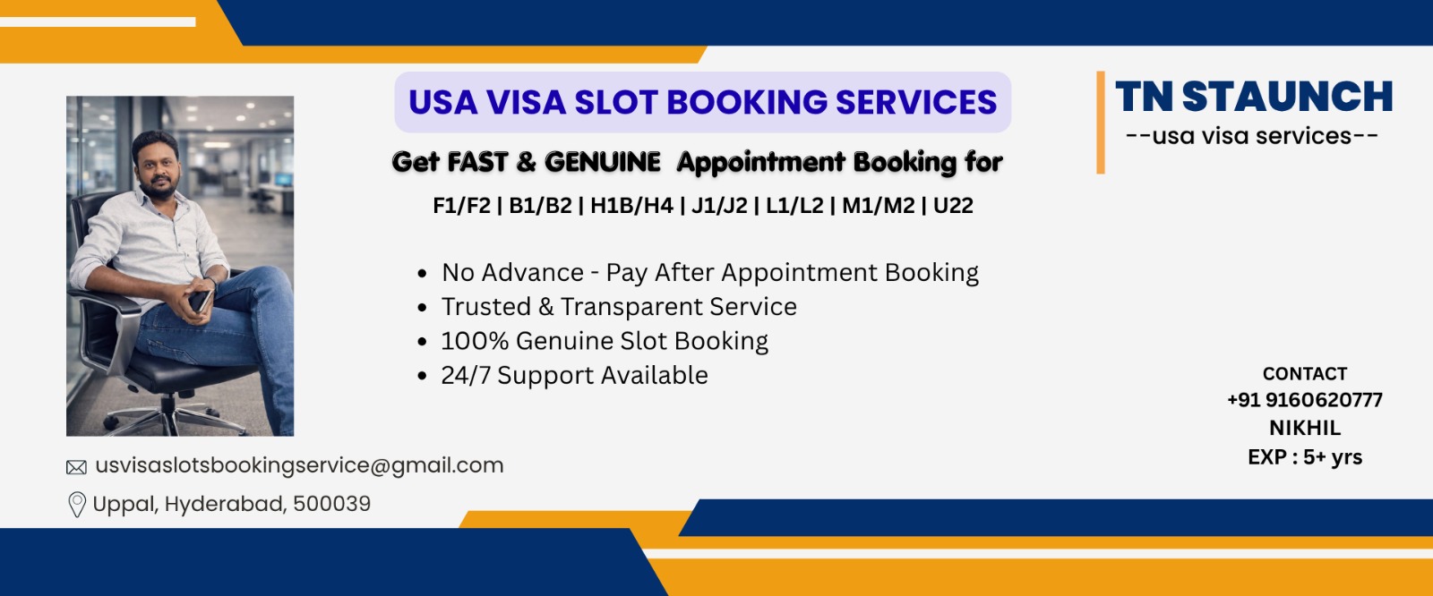 TN Staunch – USA Visa Slot Booking Services